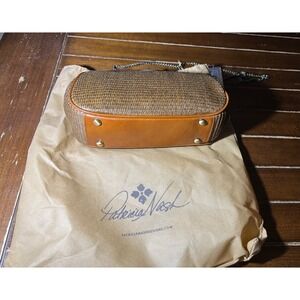 Patricia Nash Woven Leather Wood‎ Frame Clutch Evening Bag Tobacco